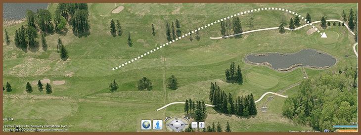Course Layout: Hole 16 at Ridgeview Country Club (542 yard par 5)