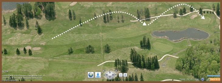 Course Layout: Hole 16 at Ridgeview Country Club (542 yard par 5)