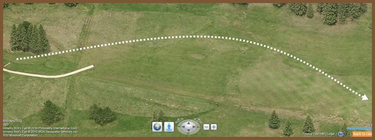 Course Layout: Hole 18 at Ridgeview Country Club (393 yard par 4)