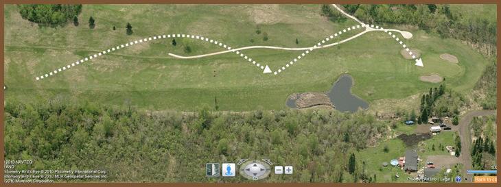 Course Layout: Hole 2 at Ridgeview Country Club (576 yard par 5)