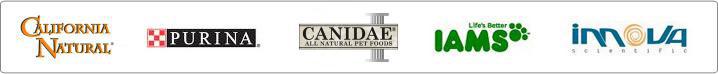 We carry California Natural, Purina, Canidae, IAMS, and Innova products.