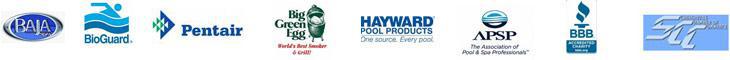 We carry Baja, BioGuard, Pentair, Big Green Egg, Hayward, and SCC,. We are accredited by the BBB and APSP.