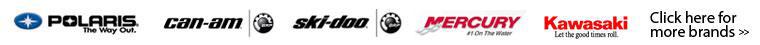 We carry products from Polaris, Can-Am, Ski-Doo, Kawasaki, Mercury and Kawasaki.