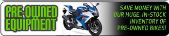Pre-owned equipment. Save money with our huge, in-stock inventory of pr-owned bikes!
