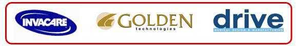 We carry Invacare, Golden Technologies, and Drive Medical products.