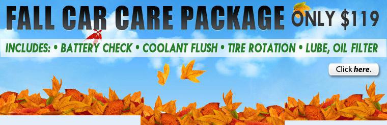 Get our fall car care package for only $119!