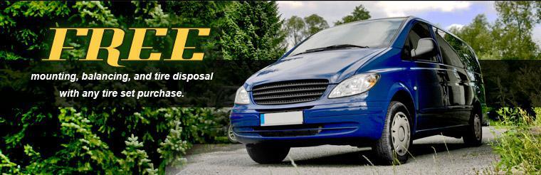 Click here to get free mounting, balancing, and tire disposal with any tire set purchase.