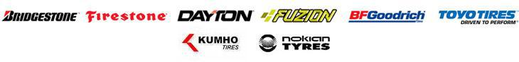 We carry Bridgestone, Firestone, Dayton, Fuzion, BFGoodrich, Toyo Tires, Kumho Tires, and Nokian Tyres.