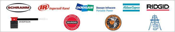 Brands we carry include Schramm, Ingersoll Rand, Doosan, Ridgid, DriverTech, Baroid, Petol Tools, and Washington Rotating.