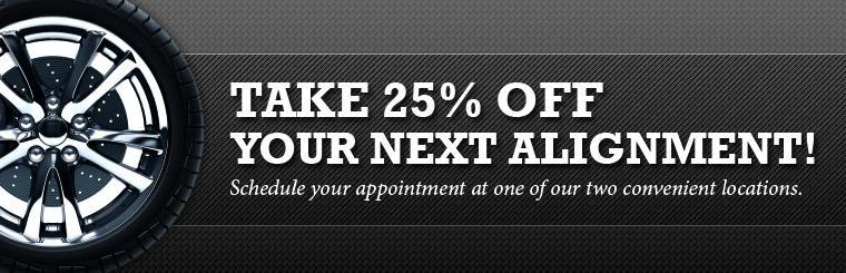 Take 25% off your next alignment!