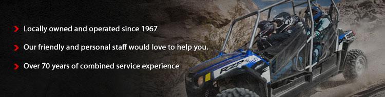 Locally owned and operated since 1967 and with over 70 years of combined service experience, our friendly and personal staff would love to help you.
