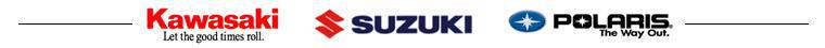 We carry products from Kawasaski, Suzuki, and Polaris.