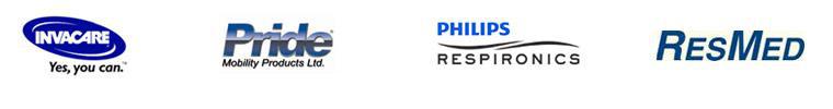 We carry products from Invacare, Resmed, Respironics, and Pride.