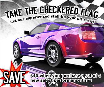 Save $40 dollars when you purchase a set of performance tires today