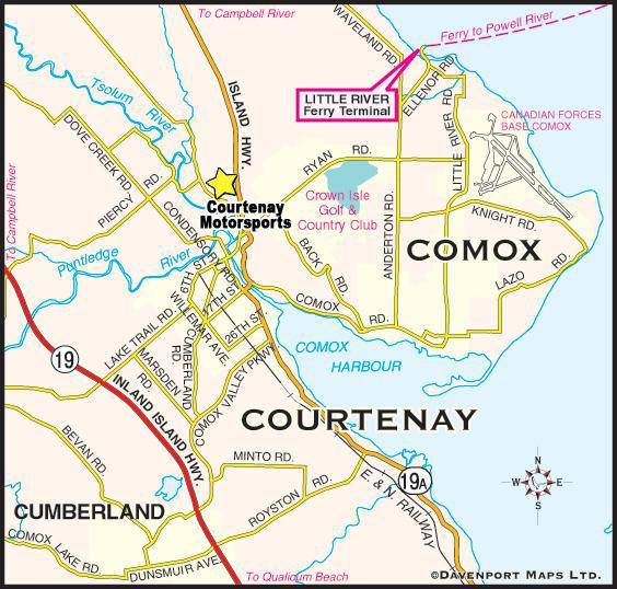 Courtenay Motorsports Map