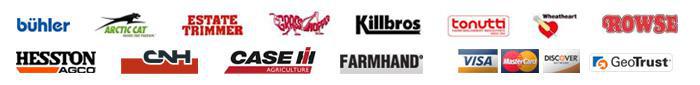 We carry Buhler, Arctic Cat, Estate Trimmer, Grasshopper, Killbros, Tonutti, Wheatheart, Rowse, Hesston, CNH, Case IH, and Farmhand products. We accept Visa, MasterCard, and Discover. Our site is secured by GeoTrust.