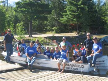 Summer Crew taking a moment to pose for a crew picture
