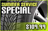 Summer service special. $109.99.