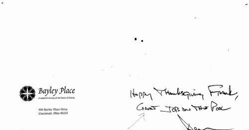 'Happy Thanksgiving Frank; Great job on the pool. -Dan'