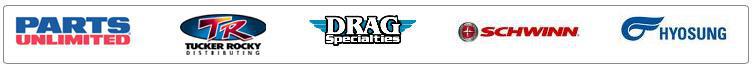 We carry products from Parts Unlimited, Tucker Rocky, Drag Specialties, Schwinn, and Hyosung.