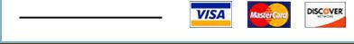 We accept Visa, MasterCard, and Discover.