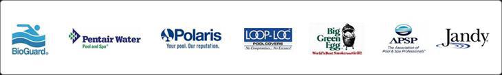 We offer great products by BioGuard, Pentair, Polaris, Loop-Loc, Big Green Egg, APSP, and Jandy.