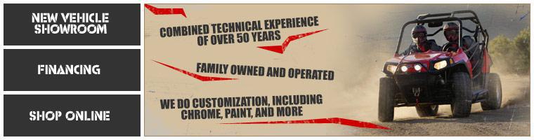 Go Powersports is family owned and operated. We have a combined technical experience of over 50 years. We do customization, including chrome, paint, and more.