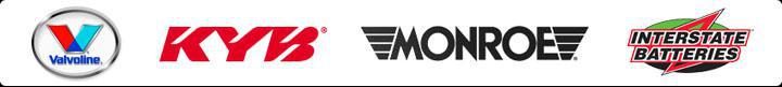 We carry brands such as Valvoline, KYB, Monroe, and Interstate Batteries.