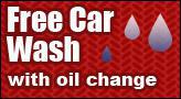 Free car wash with oil change!