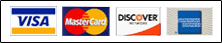 We acceptVisa, MasterCard, Discover, and American Express.