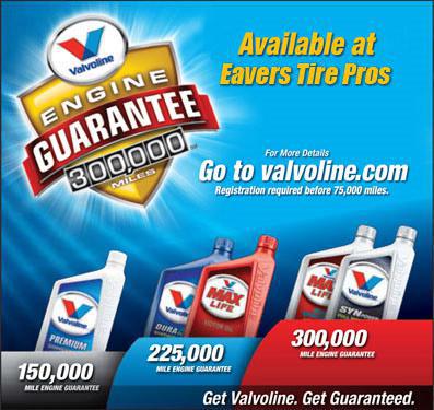 Valvoline 300,000 Mile Guarantee