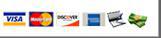 We accept Visa, MasterCard, Discover, American Express, checks, and cash.