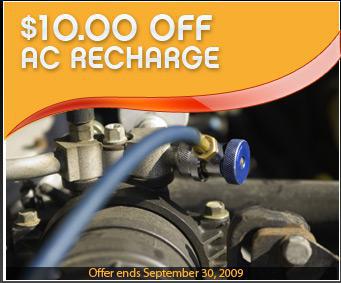 $10 Off AC Recharge Expires 9/30/09.