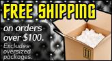 Free shipping on orders over $100. Excludes oversized packages.