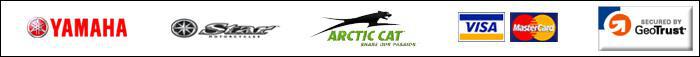 We sell products from Yamaha, Star, and Arctic Cat. We accept Visa and MasterCard.