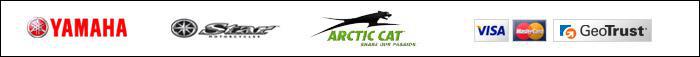 We sell products from Yamaha, Star, and Arctic Cat. We accept Visa and MasterCard.
