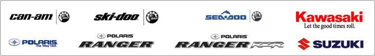We proudly feature the following brands: Can-Am, Ski-Doo, Sea-Doo, Polaris, Polaris Ranger, Polaris Ranger RZR, Kawasaki, and Suzuki.