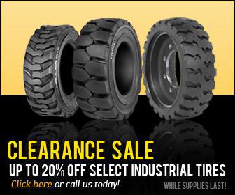 Clearance Sale: Up to 20% off select industrial tires. Click here or call us today! While supplies last!