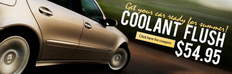 Get your car ready for summer with a coolant flush for only $54.95.