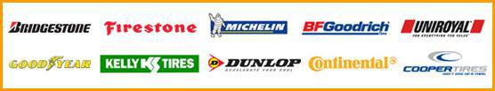 We carry products by Bridgestone, Firestone, Michelin, BFGoodrich, Uniroyal, Goodyear, Kelly Tires, Dunlop, Continental, and Cooper Tires!