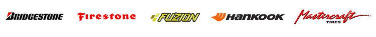We proudly carry products from Bridgestone, Firestone, Fuzion, Mastercraft, and Hankook.
