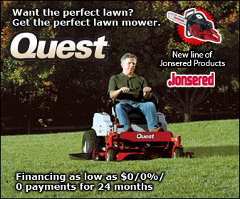 Want the perfect lawn? Get the perfect lawn mower. Quest. Financing as low as $0/0%/0 payments for 24 months.