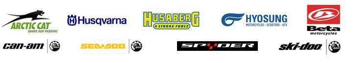 We carry products from Arctic Cat, Husqvarna, Husaberg, Hyosung, Beta, Can-Am Atvs, Sea-Doo PWC, Can-AM Spyders, and Ski-Doo Snowmobiles.