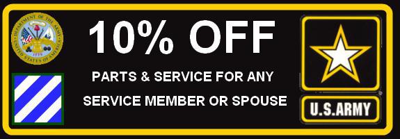 10% PARTS AND SERVICE FOR ANY SERVICE MEMBER OR THEIR SPOUSE AT LIBERTY TIRE AND BRAKE