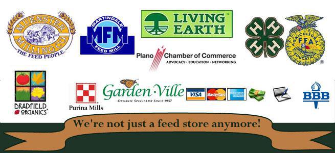 We carry Priefert, Purina Mills, and Carhartt products. We accept Visa, MasterCard, American Express, cash, and checks. We are accredited by the Better Business Bureau. We're not just a feed store anymore!