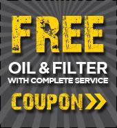 FREE Oil & Filter with complete service. Coupon>>