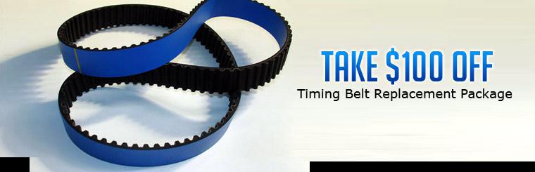 Get $100 off a timing belt replacement package.