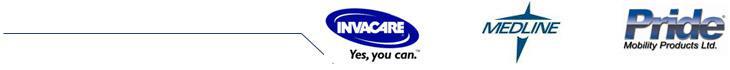 We offer great products by Invacare, Medline, and Pride.