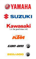 We carry products from Yamaha, Suzuki, Kawasaki, KTM, Can-Am, and Sea-Doo.