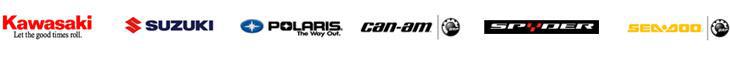 We carry products from Kawasaki, Suzuki, Polaris, Can-Am, Spyder, and Sea-Doo.
